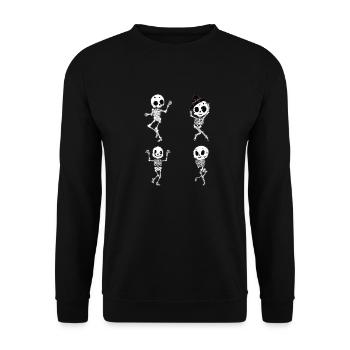 Funny dancing skeletons - Unisex Sweatshirt - black - Front - Alina (178cm) & Michal (187cm)