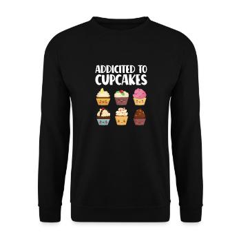 Pastry Chef Baker Baking Funny Cupcakes - Unisex Sweatshirt - black - Front - Alina (178cm) & Michal (187cm)