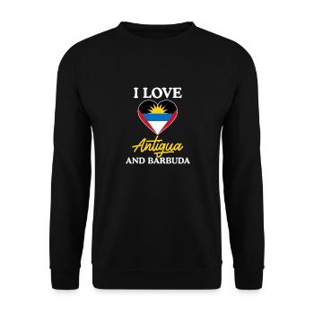 Antigua and Barbuda flag - Unisex Sweatshirt - black - Front - Alina (178cm) & Michal (187cm)