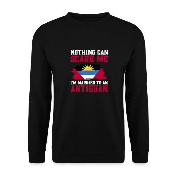 Antigua und Barbuda Flagge - Unisex Pullover - Schwarz - Vorne - Alina (178cm) & Michal (187cm)