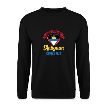 Antigua and Barbuda flag - Unisex Sweatshirt - black - Front - Alina (178cm) & Michal (187cm)