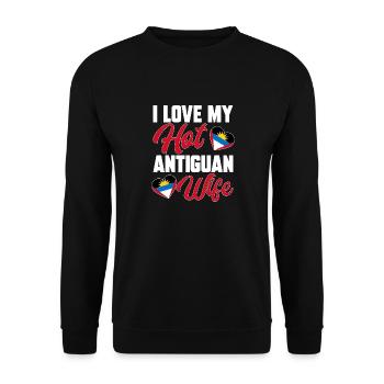 Antigua and Barbuda flag - Unisex Sweatshirt - black - Front - Alina (178cm) & Michal (187cm)