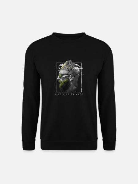 Bergwandern Zubehör Berg Life Balance Forst Shirt - Unisex Pullover - Schwarz