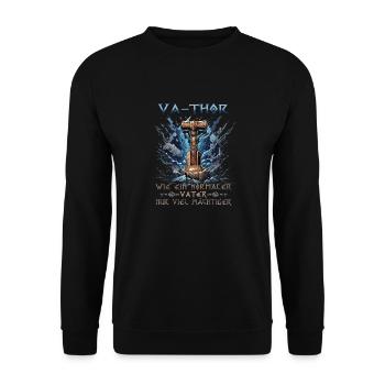 Herren Vathor - Vatertag Vatertagsgeschenk Viking - Unisex Pullover - Schwarz - Vorne - Alina (178cm) & Michal (187cm)