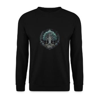 Arbre de vie Yggdrasil Viking Midgard Thor - Sweat-shirt Unisexe - noir - Devant - Alina (178cm) & Michal (187cm)