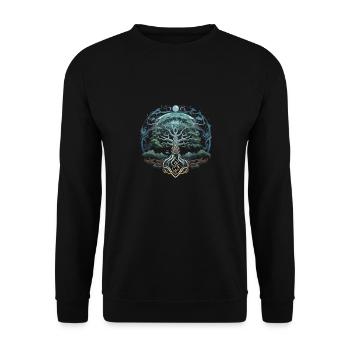 Arbre de vie Yggdrasil Viking Midgard Thor - Sweat-shirt Unisexe - noir - Devant - Alina (178cm) & Michal (187cm)