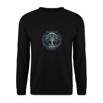 Arbre de vie Yggdrasil Viking Midgard Thor - Sweat-shirt Unisexe - noir - Devant - Alina (178cm) & Michal (187cm)