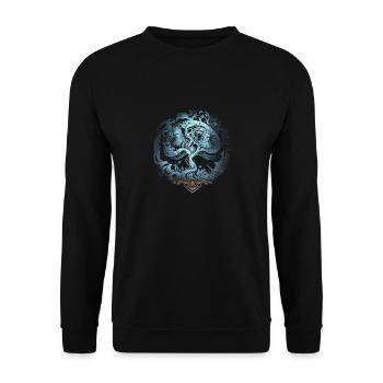 Arbre de vie Yggdrasil Viking Midgard Thor - Sweat-shirt Unisexe - noir - Devant - Alina (178cm) & Michal (187cm)