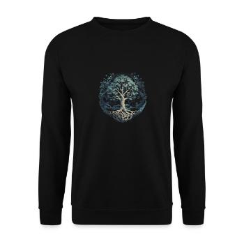 Arbre de vie Yggdrasil Viking Midgard Thor - Sweat-shirt Unisexe - noir - Devant - Alina (178cm) & Michal (187cm)