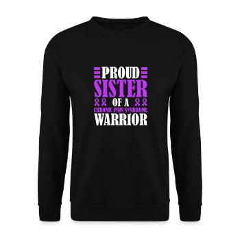 Proud sister of a warrior with chronic - Unisex Sweatshirt - black - Front - Alina (178cm) & Michal (187cm)
