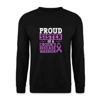 Stolze Schwester Eines Morbus-crohn-kriegers - Unisex Pullover - Schwarz - Vorne - Alina (178cm) & Michal (187cm)