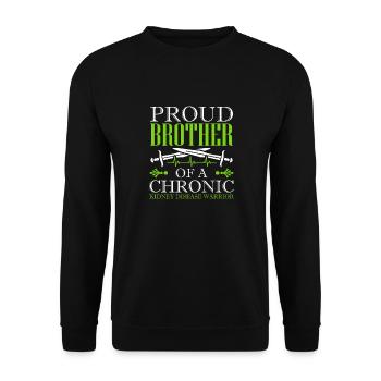 Stolzer Bruder Eines Kriegers Mit Chronischer - Unisex Pullover - Schwarz - Vorne - Alina (178cm) & Michal (187cm)