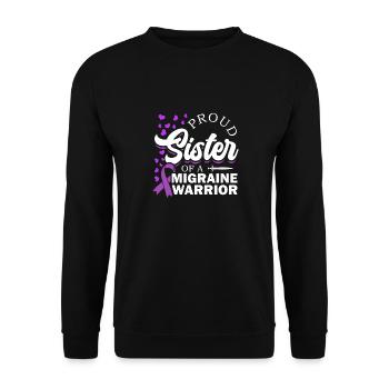 Fière sœur d’un guerrier migraineux - Sweat-shirt Unisexe - noir - Devant - Alina (178cm) & Michal (187cm)