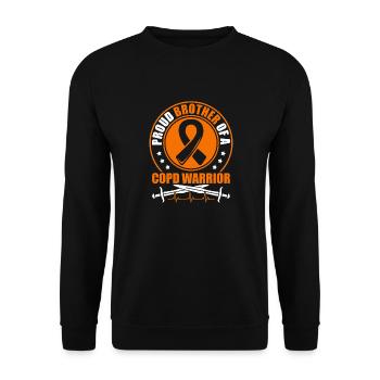 Proud brother of a COPD warrior Chronic - Unisex Sweatshirt - black - Front - Alina (178cm) & Michal (187cm)