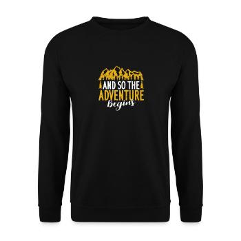 Et c’est ainsi que commence l’aventure Camping Road Trip - Sweat-shirt Unisexe - noir - Devant - Alina (178cm) & Michal (187cm)