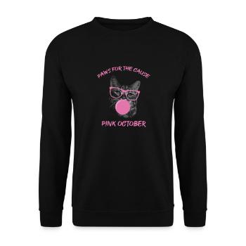 Paws for the Cause: Pink October - Unisex Sweatshirt - black - Front - Alina (178cm) & Michal (187cm)