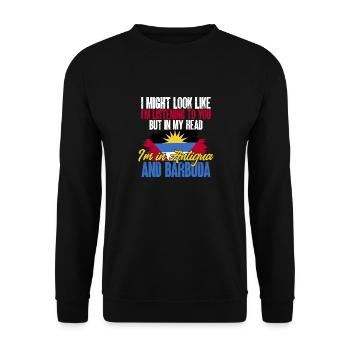 Flag of Antigua and Barbuda - Unisex Sweatshirt - black - Front - Alina (178cm) & Michal (187cm)