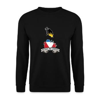 Flag of Antigua and Barbuda - Unisex Sweatshirt - black - Front - Alina (178cm) & Michal (187cm)