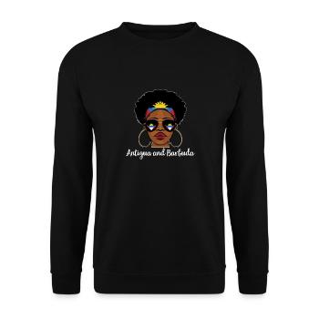 Flag of Antigua and Barbuda - Unisex Sweatshirt - black - Front - Alina (178cm) & Michal (187cm)