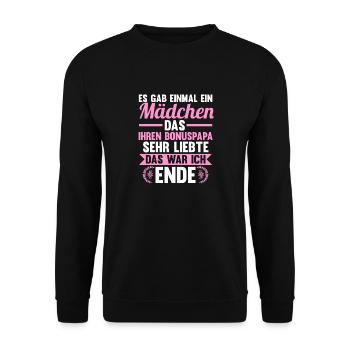 Stiefvater Stiefpapa Bonuspapa Stieftochter - Unisex Pullover - Schwarz - Vorne - Alina (178cm) & Michal (187cm)