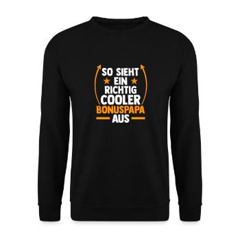 Stiefvater Stiefpapa Bonuspapa - Unisex Pullover - Schwarz - Vorne - Alina (178cm) & Michal (187cm)