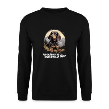 Alpenländische Dachsbracke - Unisex Pullover - Schwarz - Vorne - Alina (178cm) & Michal (187cm)