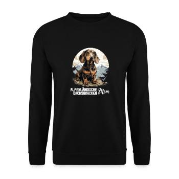 Alpenländische Dachsbracke - Unisex Pullover - Schwarz - Vorne - Alina (178cm) & Michal (187cm)