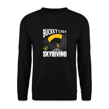 Bucket List: Skydiving Skydiver Parachute - Unisex Pullover - Schwarz - Vorne - Alina (178cm) & Michal (187cm)