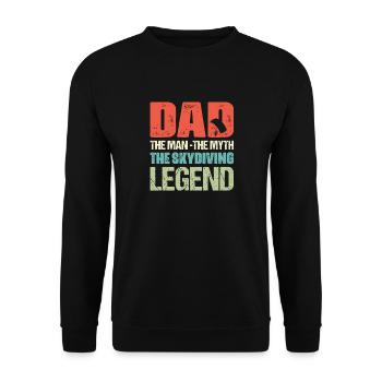 Dad The Man The Myth The Skydiving Legend Parachu - Unisex Pullover - Schwarz - Vorne - Alina (178cm) & Michal (187cm)