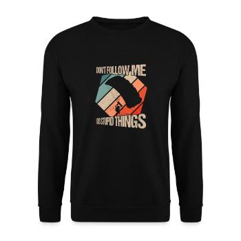 Ne me suivez pas je fais des choses stupides parachutisme skydi - Sweat-shirt Unisexe - noir - Devant - Alina (178cm) & Michal (187cm)
