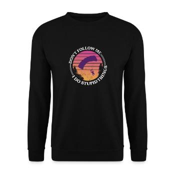 Ne me suivez pas Je fais des choses stupides Skydiver Skydiv - Sweat-shirt Unisexe - noir - Devant - Alina (178cm) & Michal (187cm)