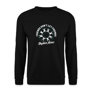 Les amis ne laissent pas leurs amis sauter seuls en parachute - Sweat-shirt Unisexe - noir - Devant - Alina (178cm) & Michal (187cm)