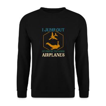 Je saute d’avions parfaitement bons parachutistes - Sweat-shirt Unisexe - noir - Devant - Alina (178cm) & Michal (187cm)
