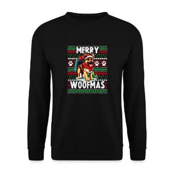 Noël amoureux des chiens - Pull de Noël moche Germa - Sweat-shirt Unisexe - noir - Devant - Alina (178cm) & Michal (187cm)