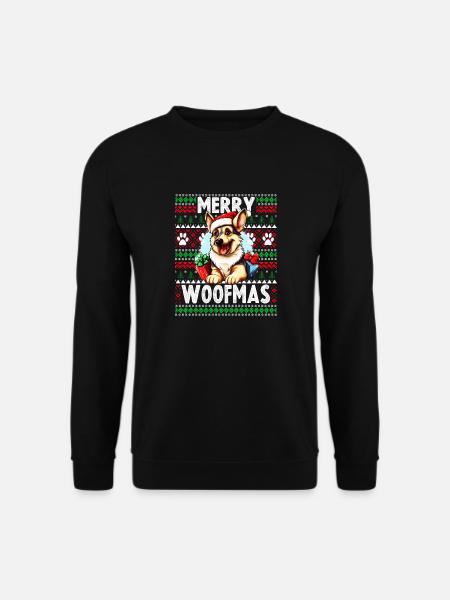 Niedlicher Deutscher Schäferhund Weihnachtskostüm - Merry - Unisex Pullover - Schwarz