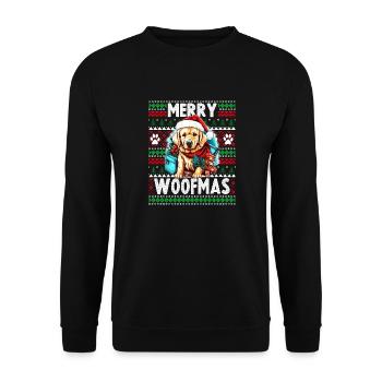 Pull de Noël moche Golden Retriever Dog - Chien - Sweat-shirt Unisexe - noir - Devant - Alina (178cm) & Michal (187cm)