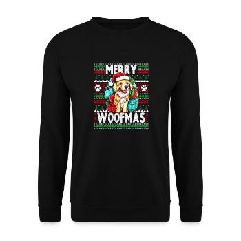 Golden Retriever Chien Drôle de Noël Vilain Pull - Sweat-shirt Unisexe - noir - Devant - Alina (178cm) & Michal (187cm)