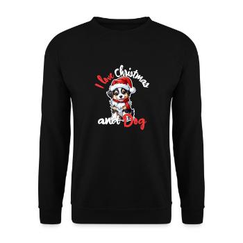 chien noel - j'aime noel et les chiens - Sweat-shirt Unisexe - noir - Devant - Alina (178cm) & Michal (187cm)