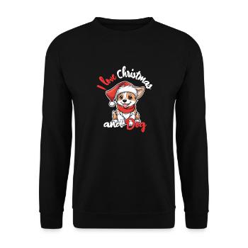 chien noel - j'aime noel et les chiens - Sweat-shirt Unisexe - noir - Devant - Alina (178cm) & Michal (187cm)
