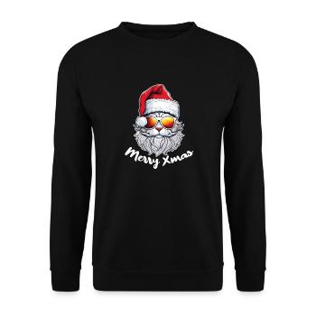 chat noel - joyeux noel - Sweat-shirt Unisexe - noir - Devant - Alina (178cm) & Michal (187cm)