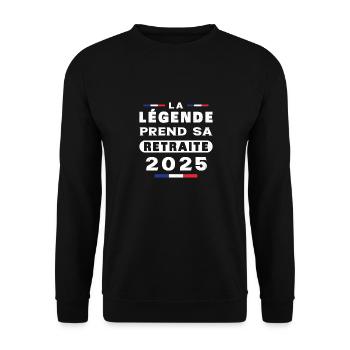 La Légende Prend Sa Retraite 2025 Cadeau - Sweat-shirt Unisexe - noir - Devant - Alina (178cm) & Michal (187cm)