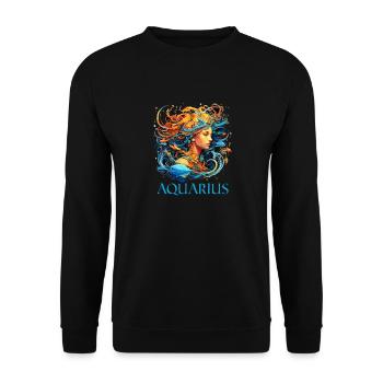 Aquarius Design Graphics for Men and Women - Unisex Sweatshirt - black - Front - Alina (178cm) & Michal (187cm)