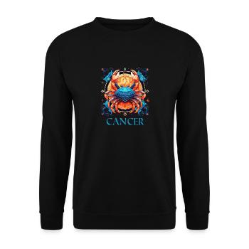 Horoskop Tierkreiszeichen Grafik - Sternzeichen Krebs - Unisex Pullover - Schwarz - Vorne - Alina (178cm) & Michal (187cm)