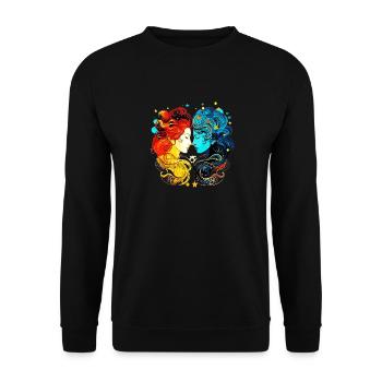Aimez votre symbole du zodiaque Gémeaux hommes et femmes - Sweat-shirt Unisexe - noir - Devant - Alina (178cm) & Michal (187cm)
