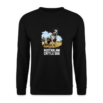 Hund Australian Cattle Dog - Unisex Pullover - Schwarz - Vorne - Alina (178cm) & Michal (187cm)