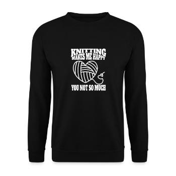 Knitting Tailor Crochet Knitter - Unisex Sweatshirt - black - Front - Alina (178cm) & Michal (187cm)