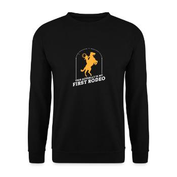 Das ist tatsächlich mein erstes Rodeo - Unisex Pullover - Schwarz - Vorne - Alina (178cm) & Michal (187cm)