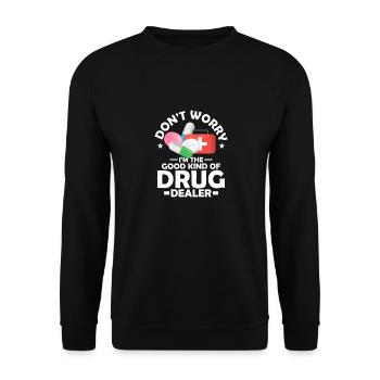 Don't Worry I'm The Good Kind Of Drug Dealer Pharm - Unisex Sweatshirt - black - Front - Alina (178cm) & Michal (187cm)