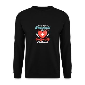 I'm A Retired Pharmacist Pharmacy Medical Tech - Unisex Pullover - Schwarz - Vorne - Alina (178cm) & Michal (187cm)
