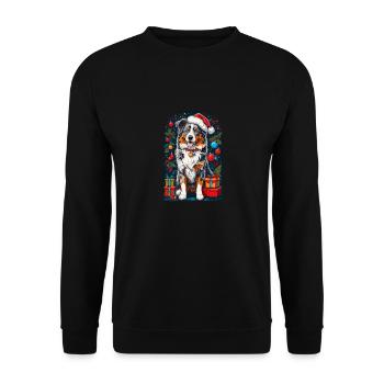 Lustiger Australian Shepherd Mit - Unisex Pullover - Schwarz - Vorne - Alina (178cm) & Michal (187cm)